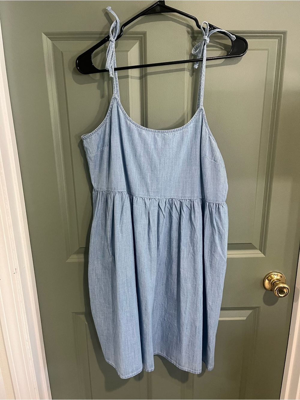 SO Light Blue Tie-Shoulder Mini Dress